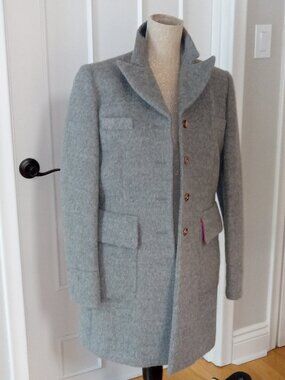 FAY Italy Virgin Wool Alpaca Mohair Coat | Grey | M / IT 40–42